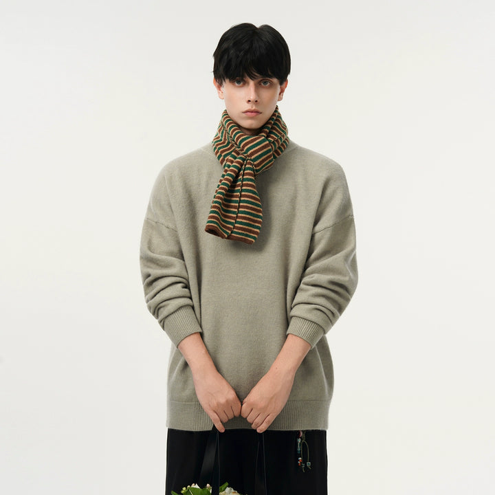 Henley Collar Loose Knit Sweater