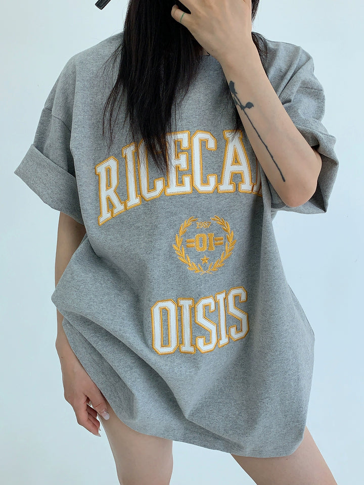 Loose Embroidered Short Sleeve T-Shirt