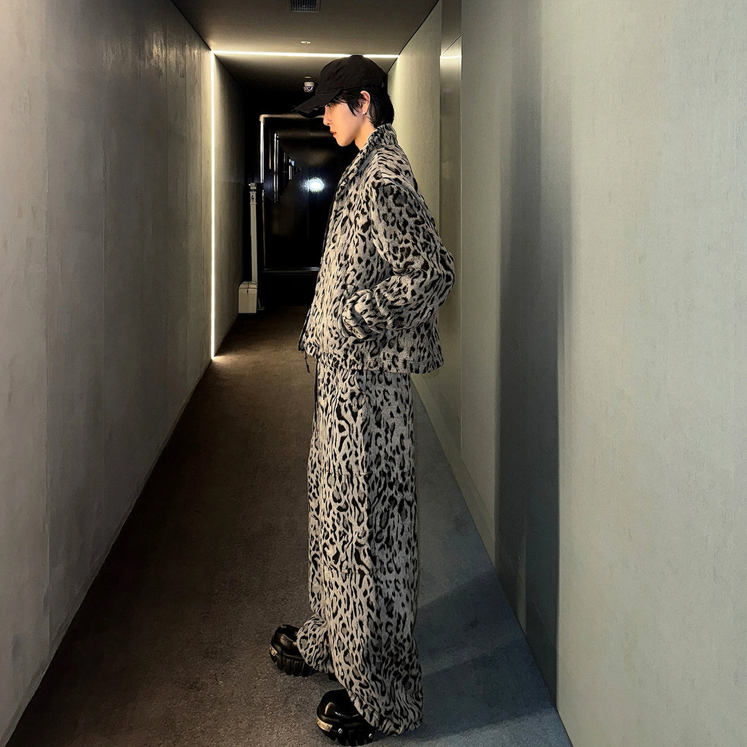 Leopard Print Casual Sweatshirt and Pants (sold separately)
