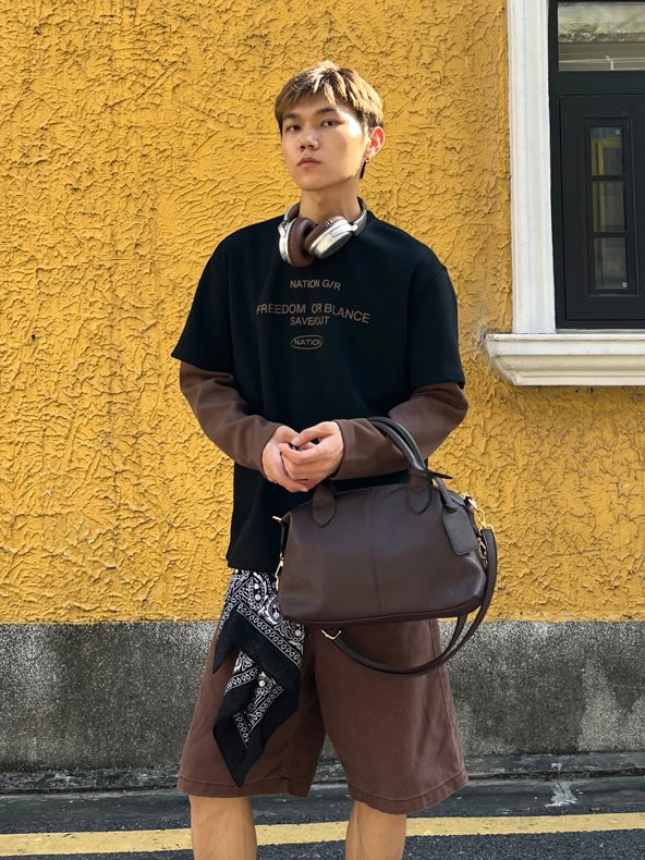 Deri Tek Omuzlu Büyük Kapasiteli Çapraz Çanta 