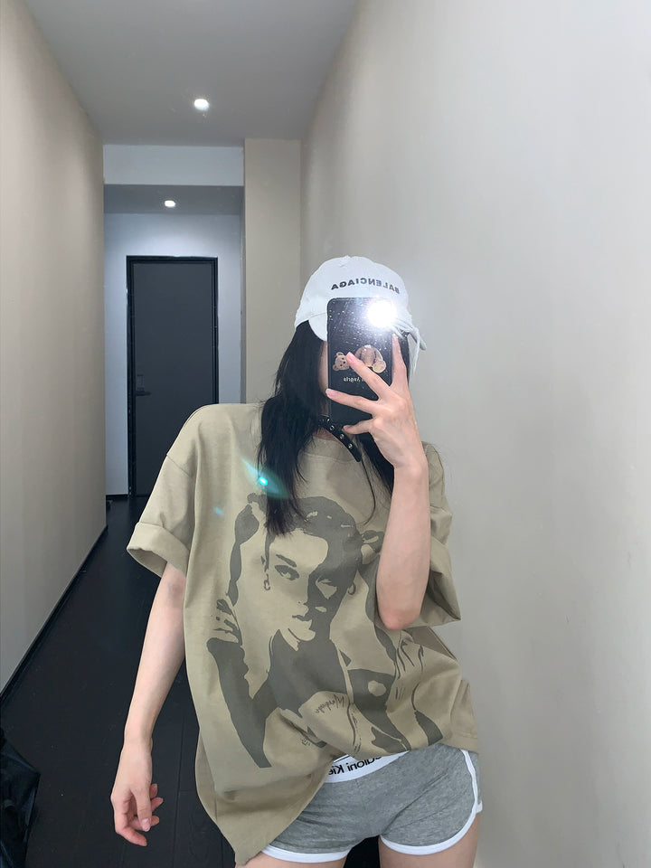 Portrait Print Cotton T-shirt