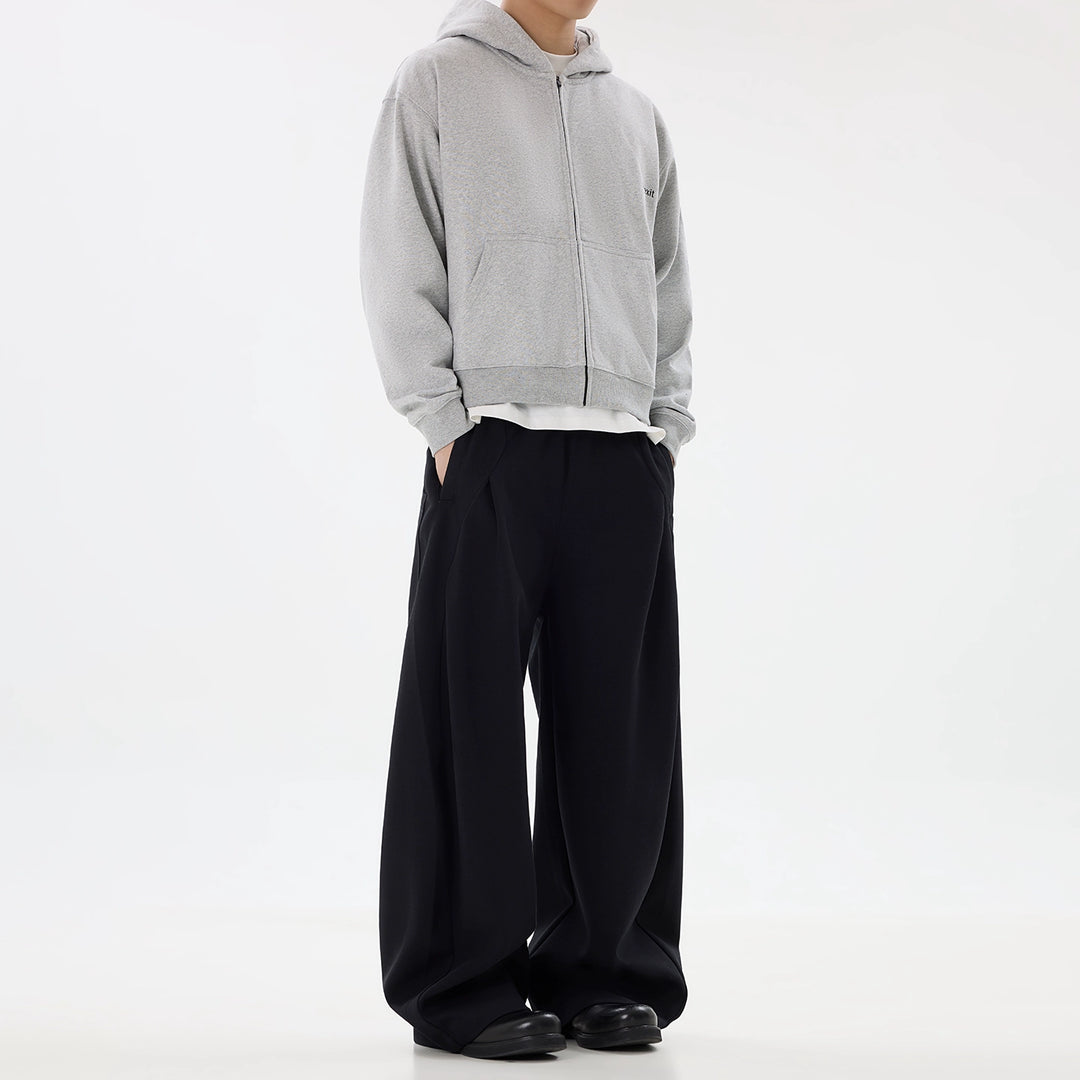 Plisserte vide ben casual joggebukser 