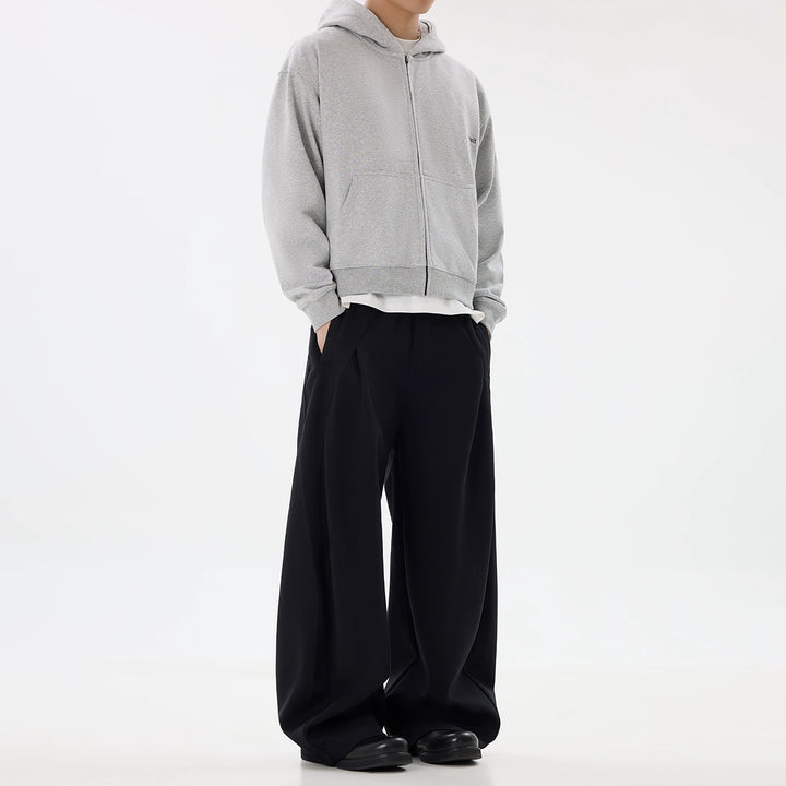 Plisserte vide ben casual joggebukser 