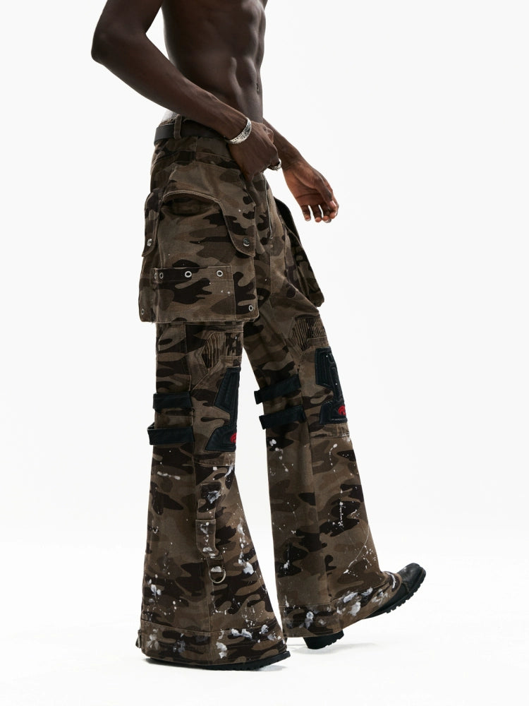 Pantalones de utilidad de camuflaje con rodilleras 