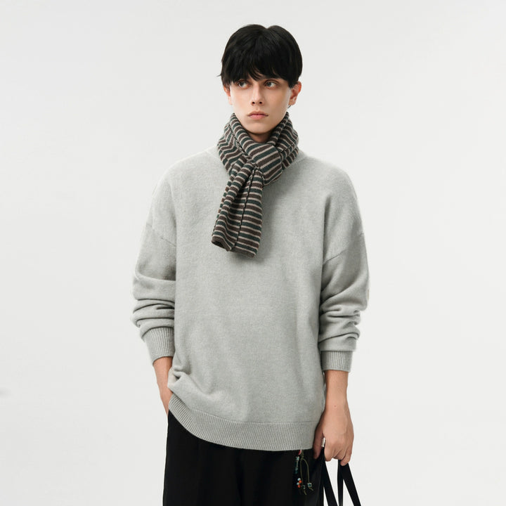 Henley Collar Loose Knit Sweater