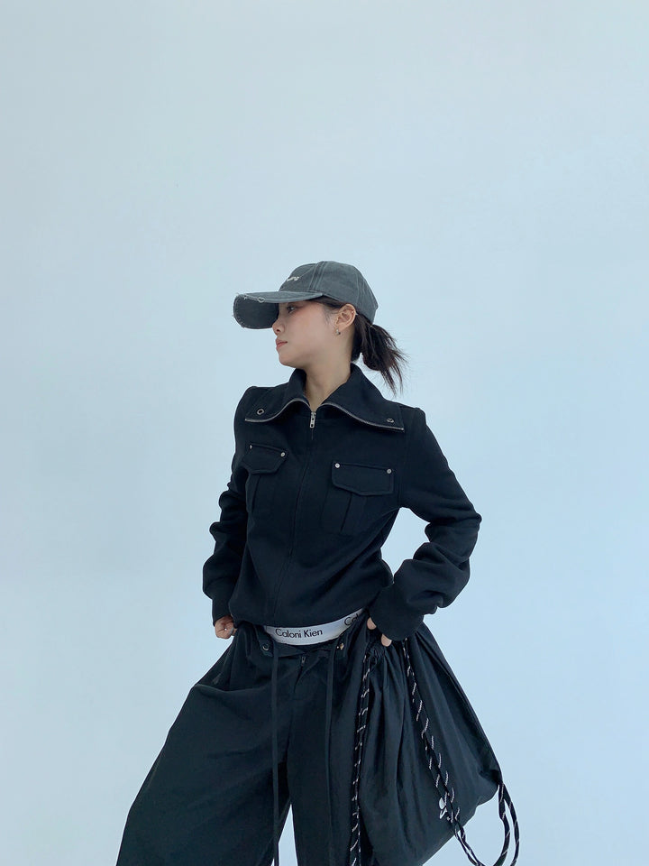 Stand Collar Short Casual Jacket