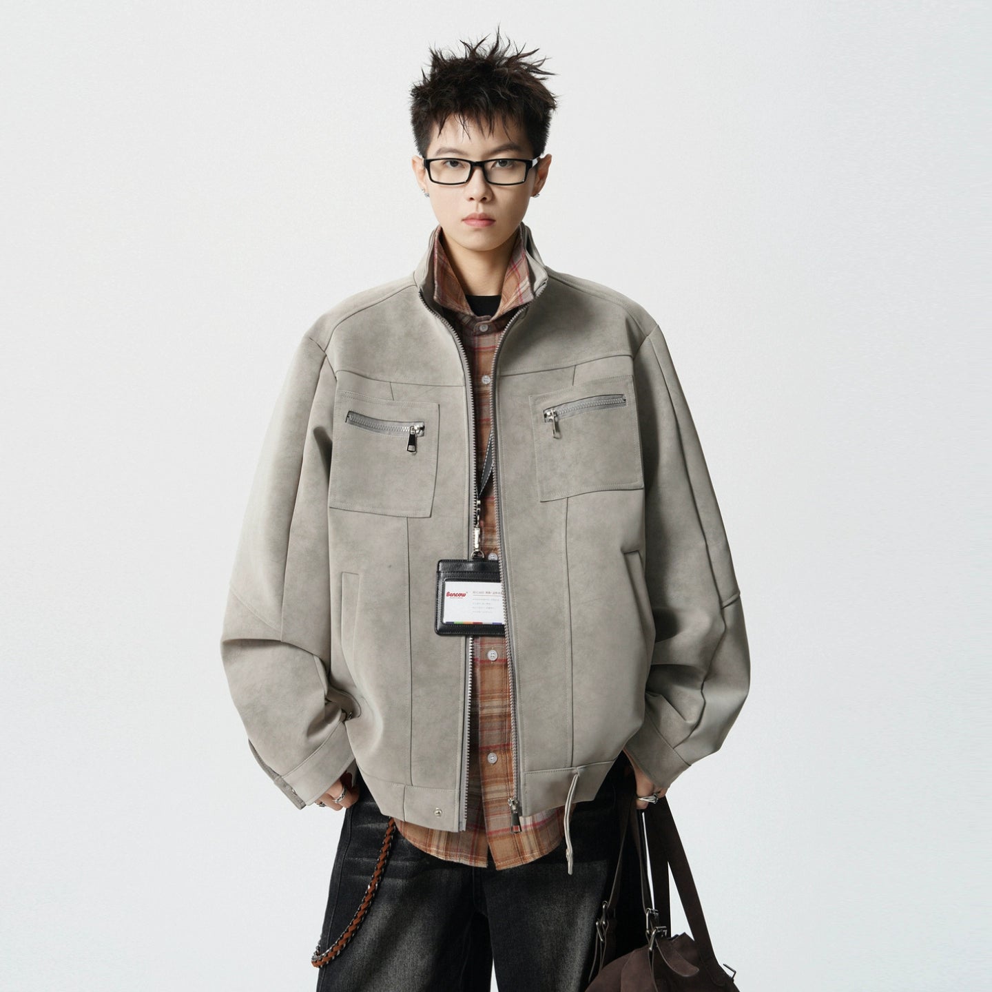 Matte Leather Workwear Motorcycle Jacket