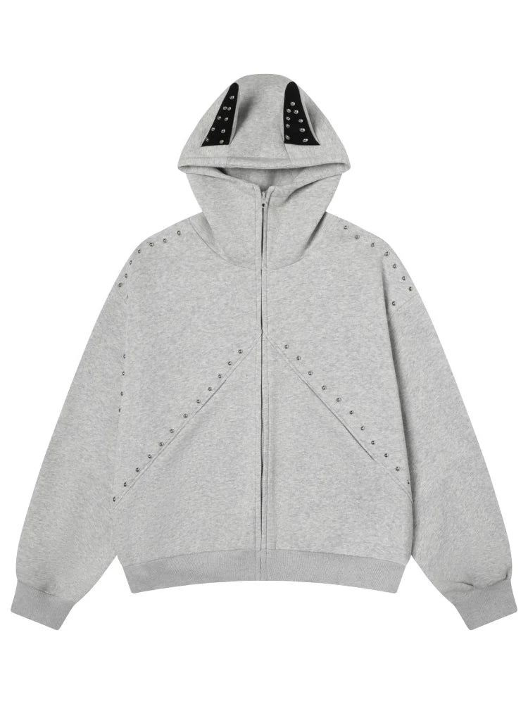 Rivet Hoodie met Kattenoorontwerp 