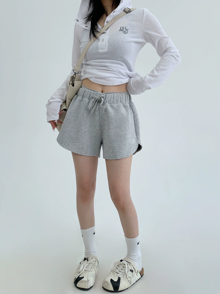 Loose Fit Embroidered Drawstring Shorts