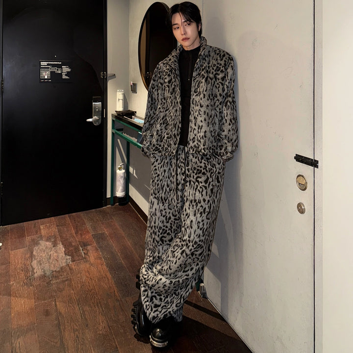 Leopard Print Casual Sweatshirt and Pants (sold separately)