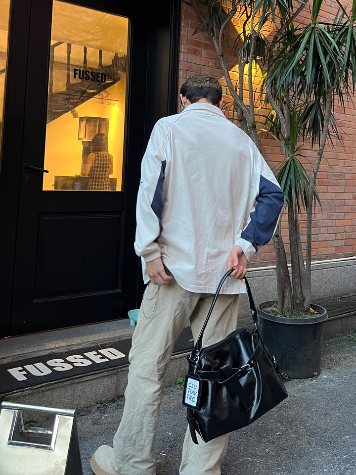 Borsa a spalla per moto retro di grande capacità 