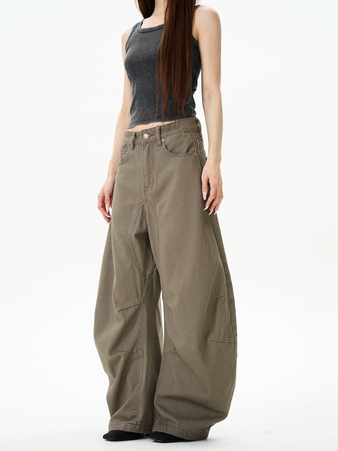 Pantalones vaqueros de pierna ancha de corte holgado 