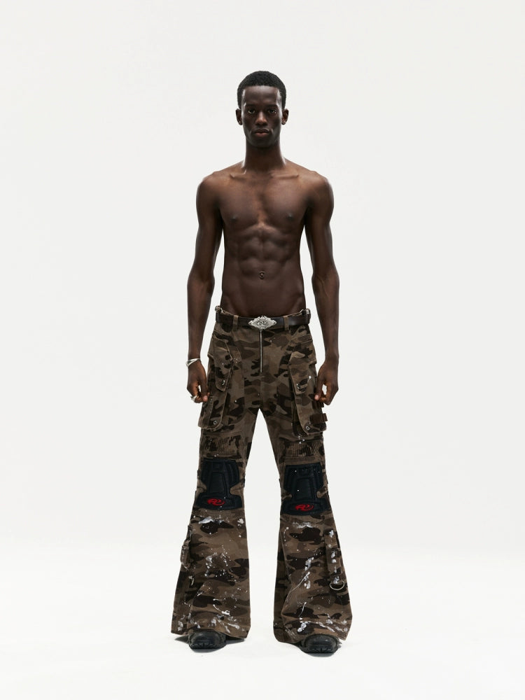 Pantalones de utilidad de camuflaje con rodilleras 