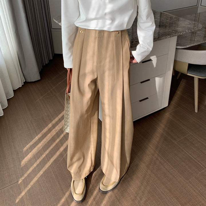 Wide Leg Straight Fit Casual Pants