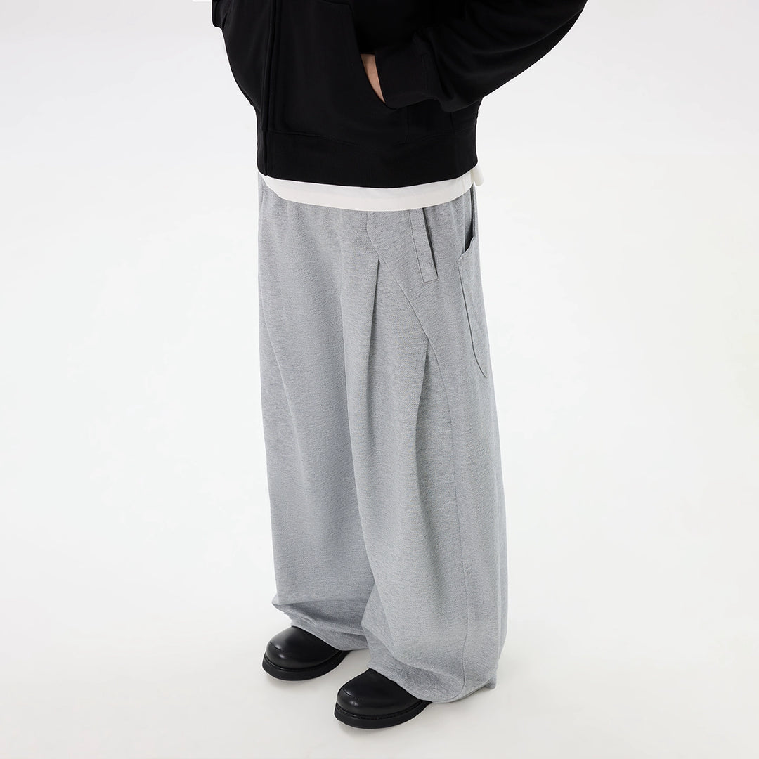 Plisserte vide ben casual joggebukser 