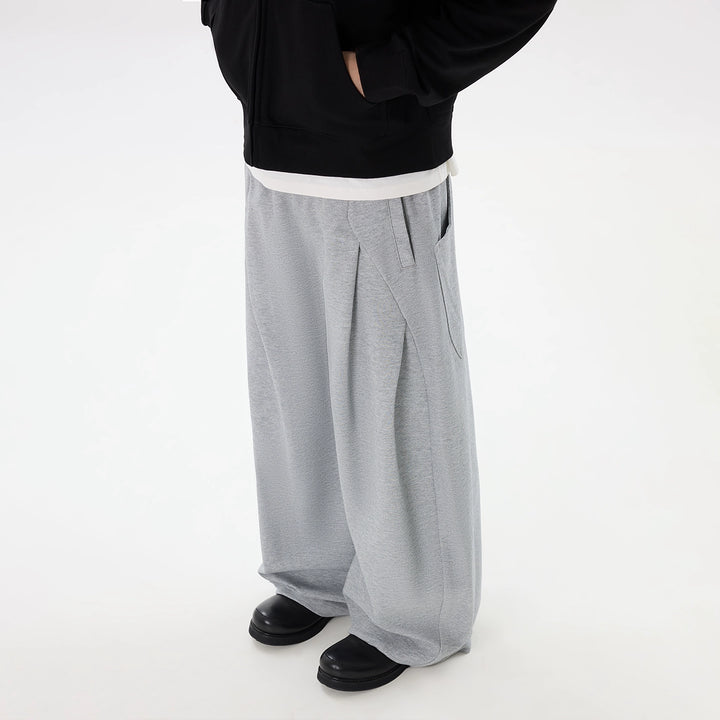 Plisserte vide ben casual joggebukser 