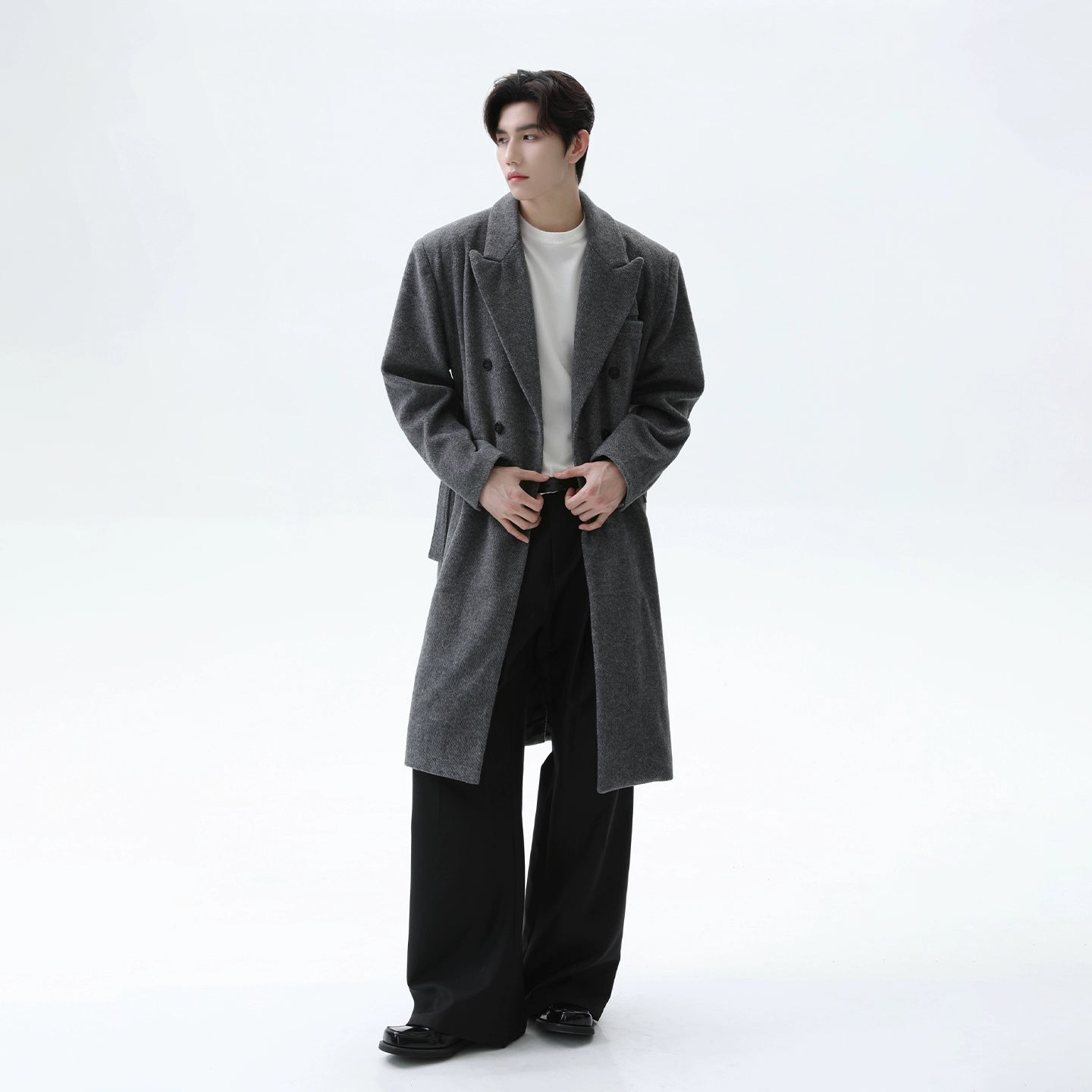 Oversized Wool Long Trench