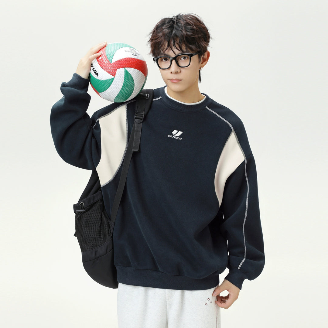 Contrast Raglan Sleeve Crewneck Sweatshirt
