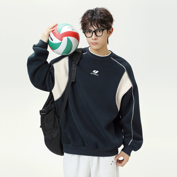 Contrast Raglan Sleeve Crewneck Sweatshirt