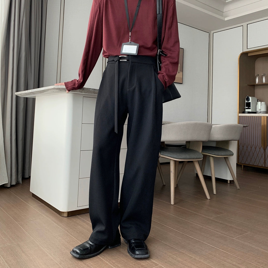Loose Fit Wide-Leg Straight Pants