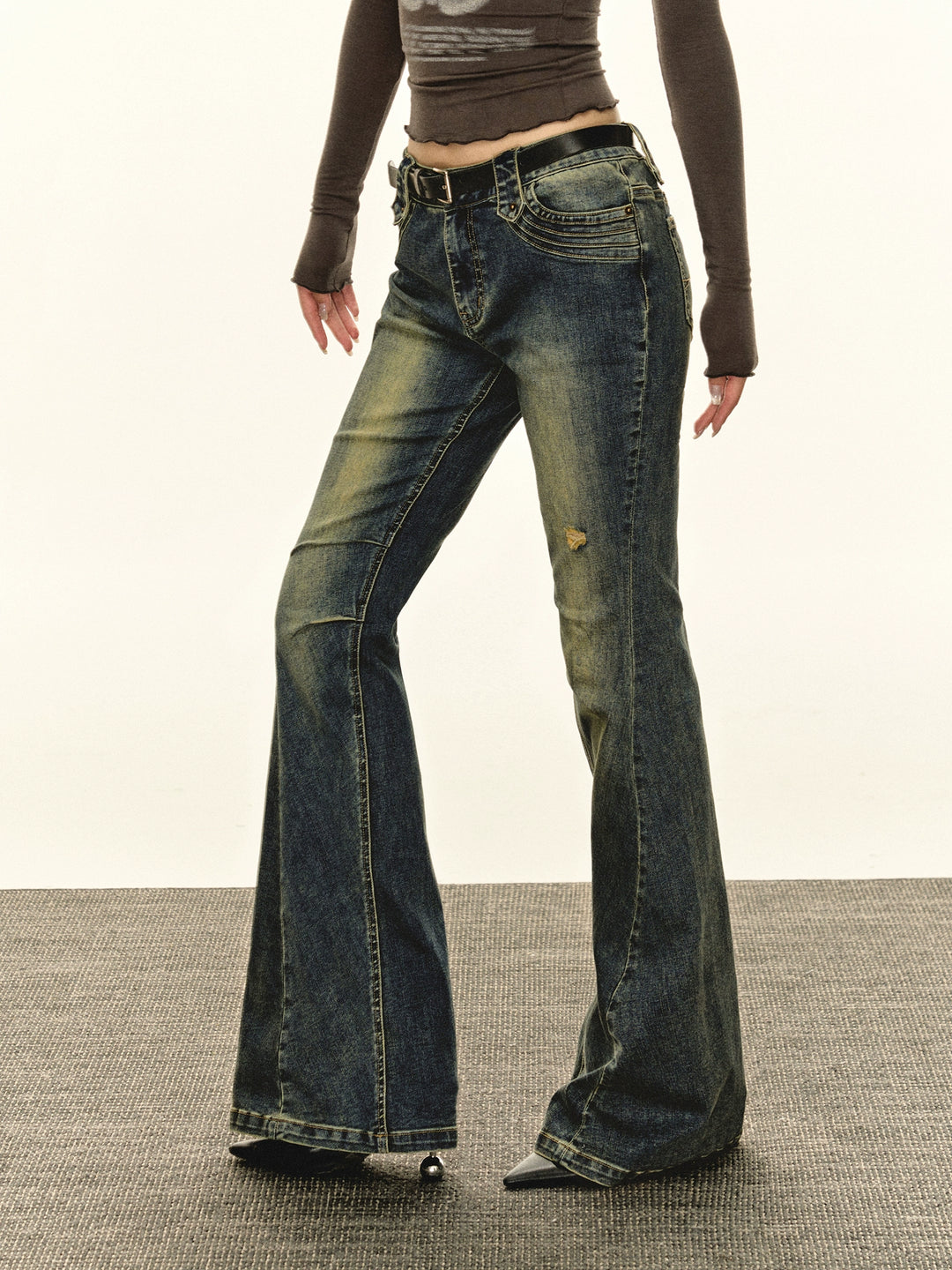 Retro Flared Slim Fit Jeans Pants