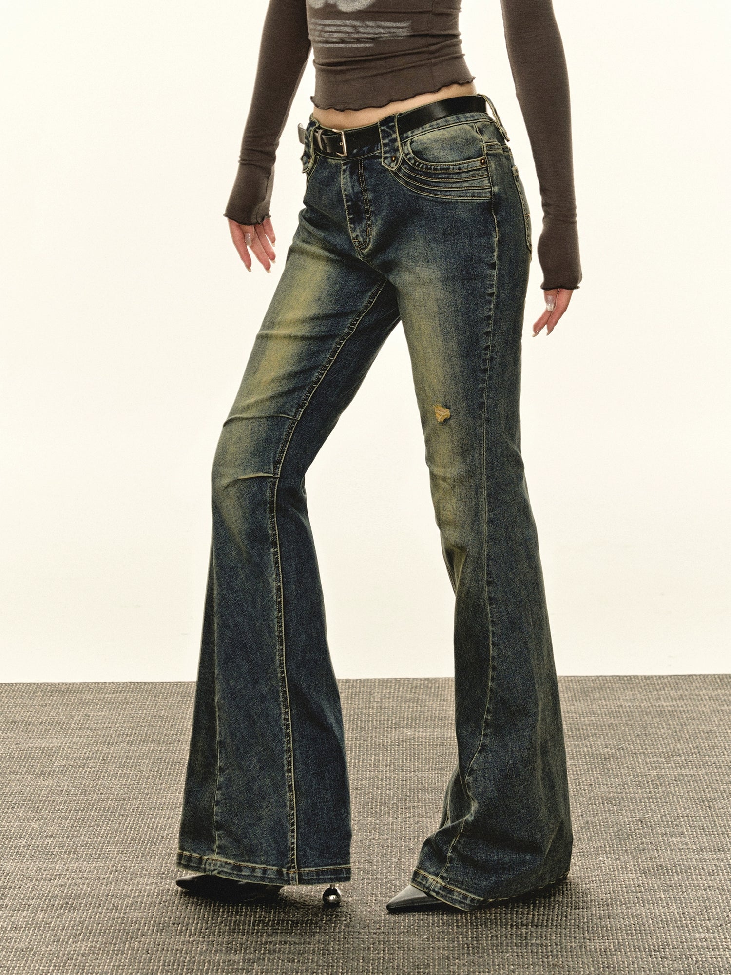 Retro Flared Slim Fit Jeans