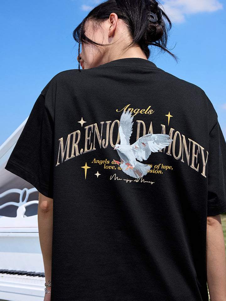 エンジェルグラフィックルーズフィットショートスリーブTシャツ 