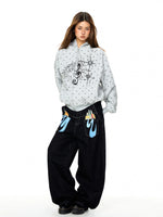 Musical Note Print Polka Dot Zip Hoodie 5