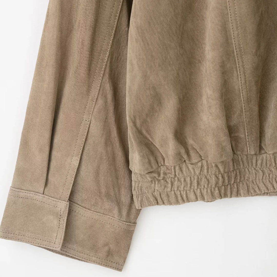 Suede Textured Leather Jacket