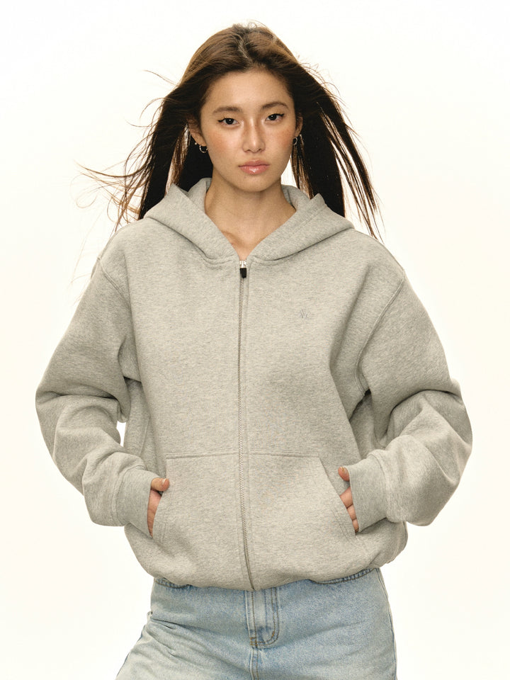 Loose Fit Zip Up hooded Jacket