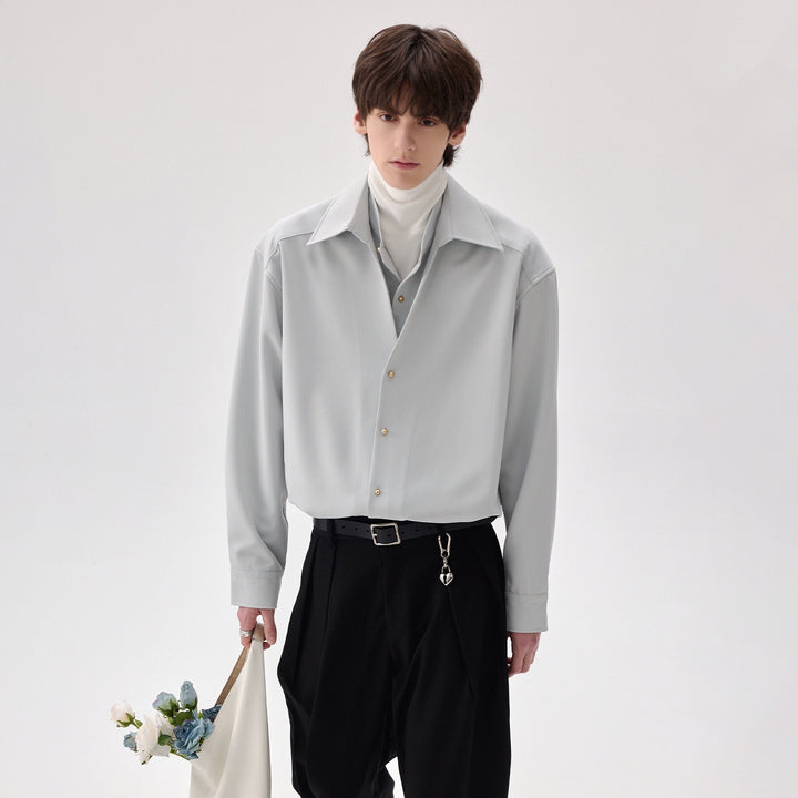 Wrinkle-resistant Long Sleeve Layered Shirt