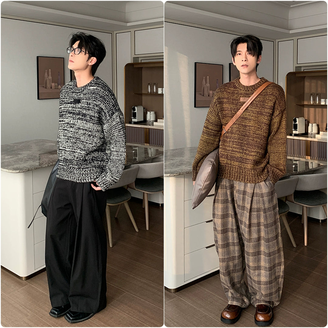 Velvet Knit Round Neck Sweater