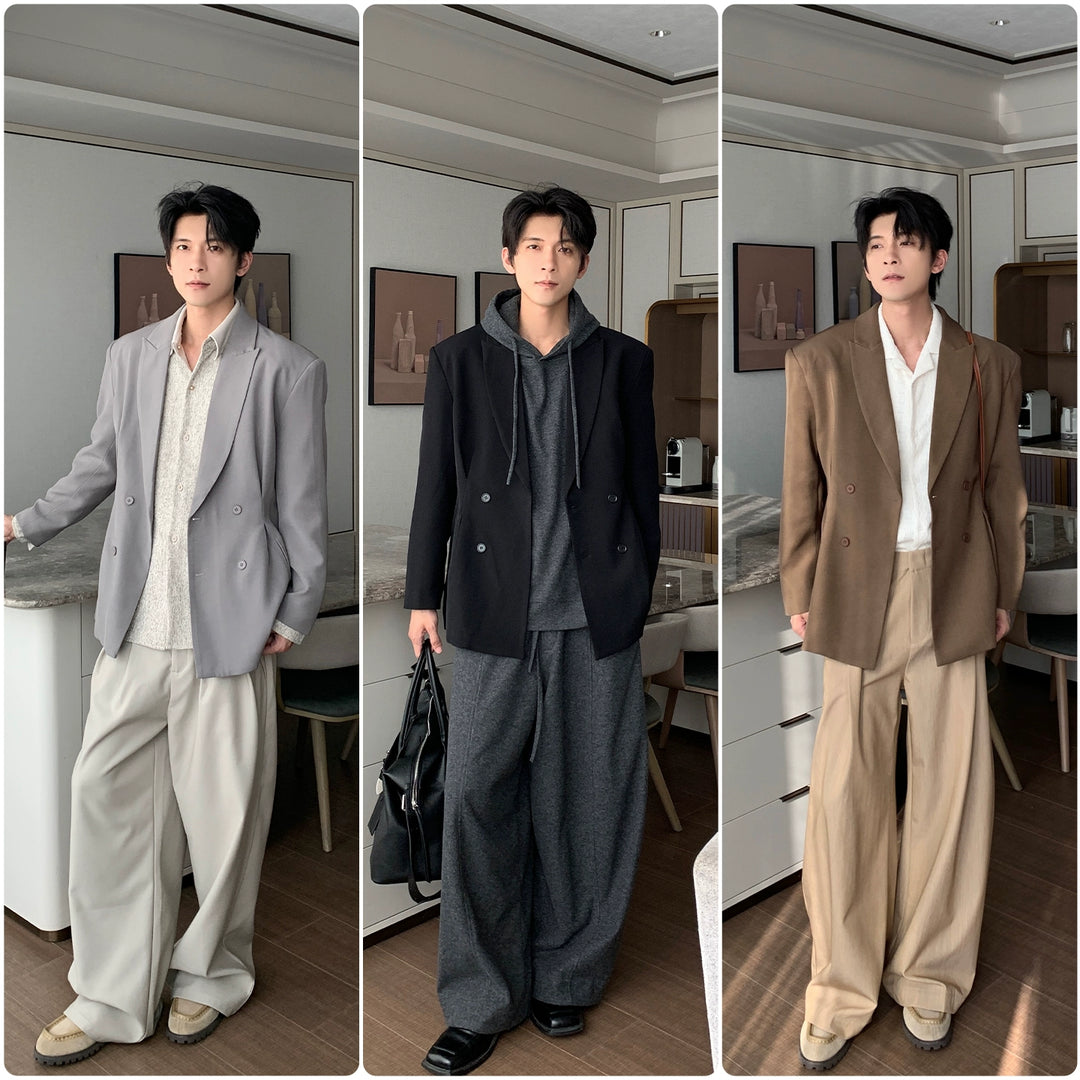 Double-Breasted Wide Shoulder Jacket
