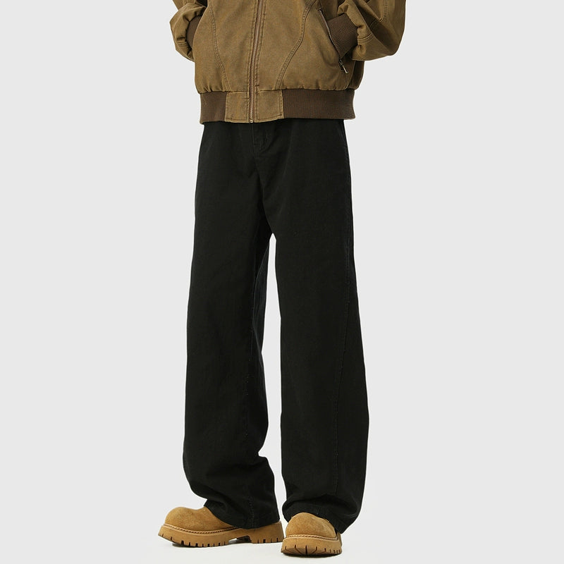 Loose Fit Cotton Straight Pants