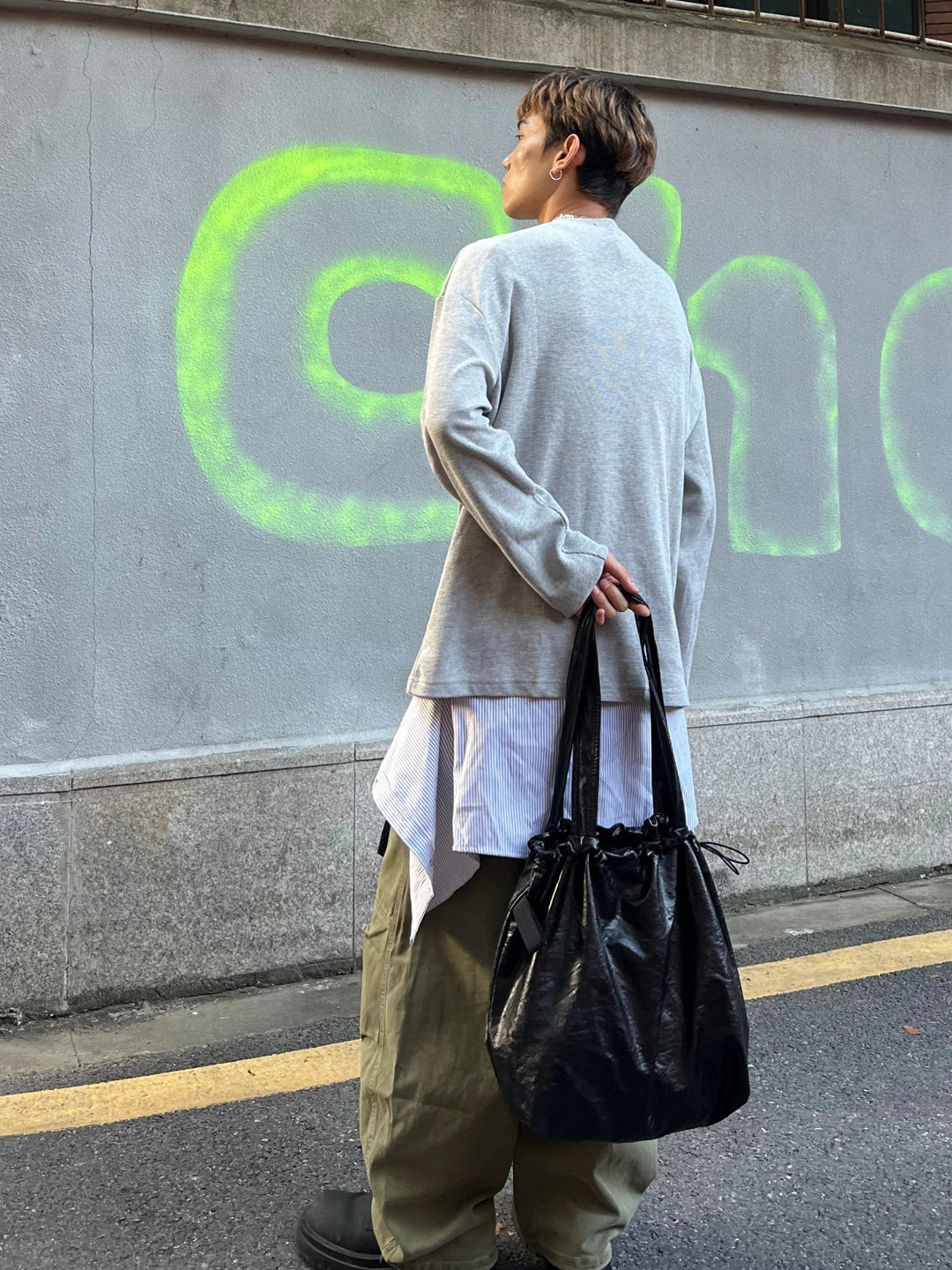 Borsa a tracolla con coulisse retro coreana 