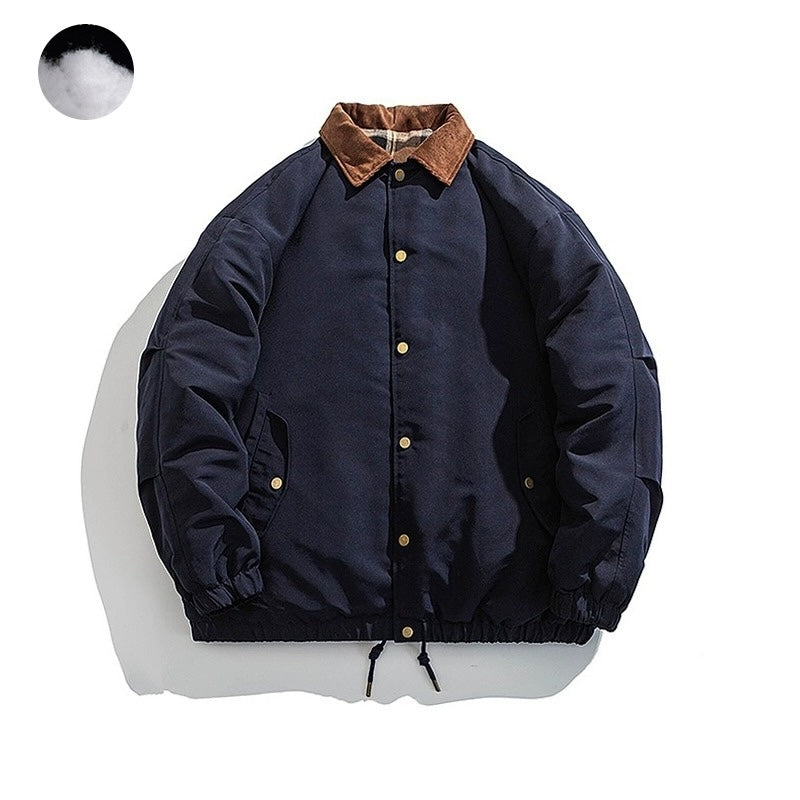Klasická ležérní bomber bunda s manšestrovým límcem 