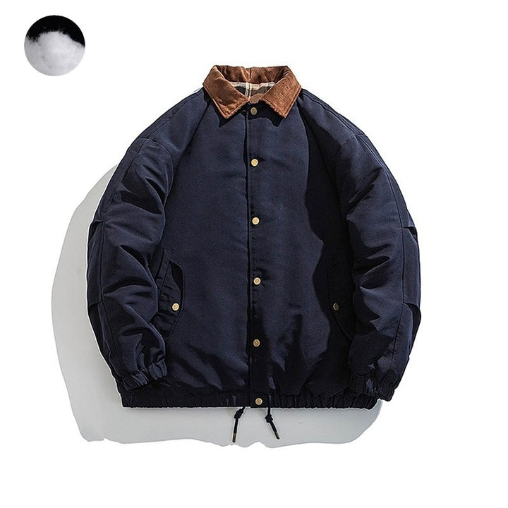 Klasická ležérní bomber bunda s manšestrovým límcem 