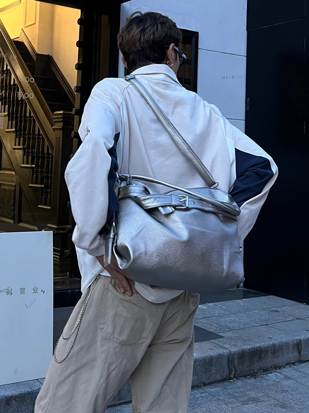 Retro PU Deri Hobo Motosiklet Çantası 