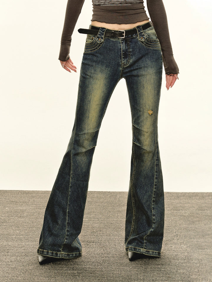 Retro Flared Slim Fit Jeans Pants