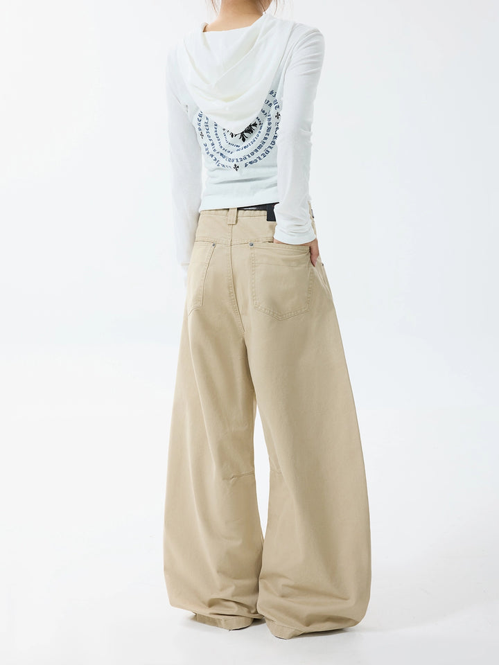 Lässige Retro Weite Beinform Hose 