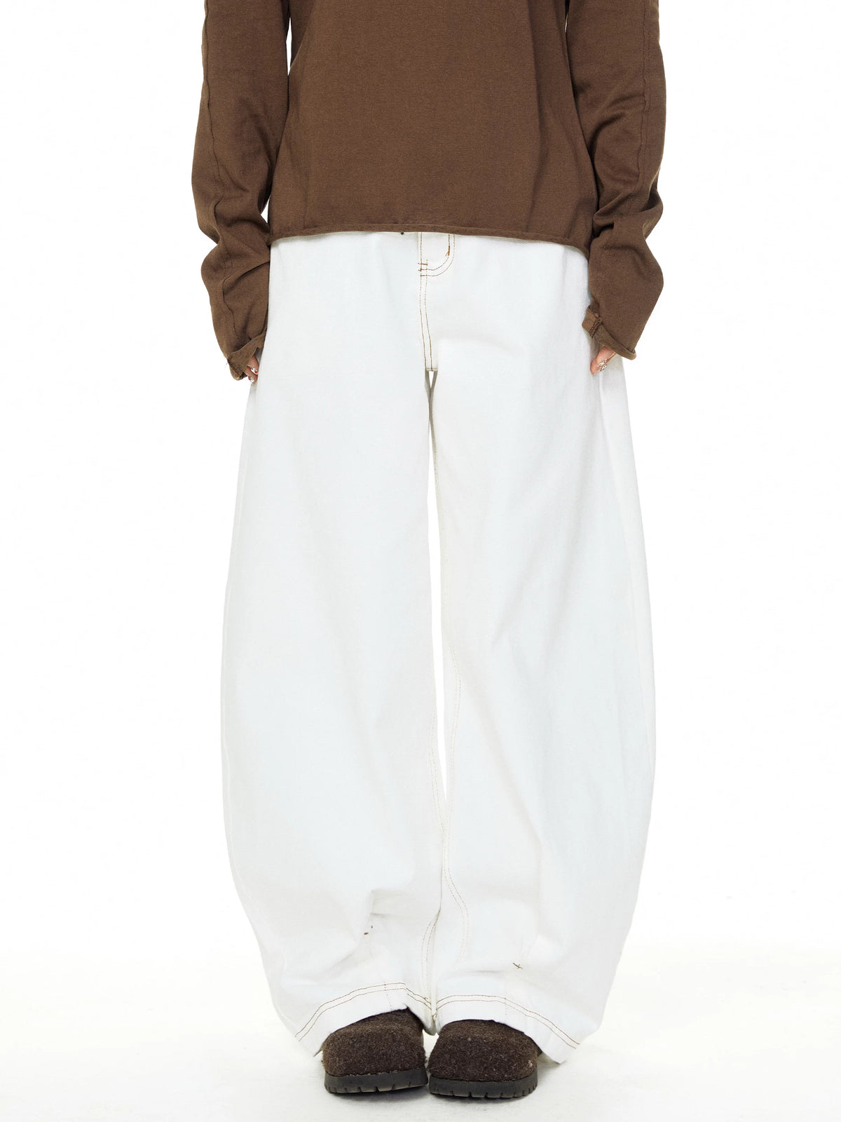 Wide-Leg Straight Jeans Pants 3