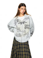 Graphic Print Zip Up Hooded Sweatshirt 2