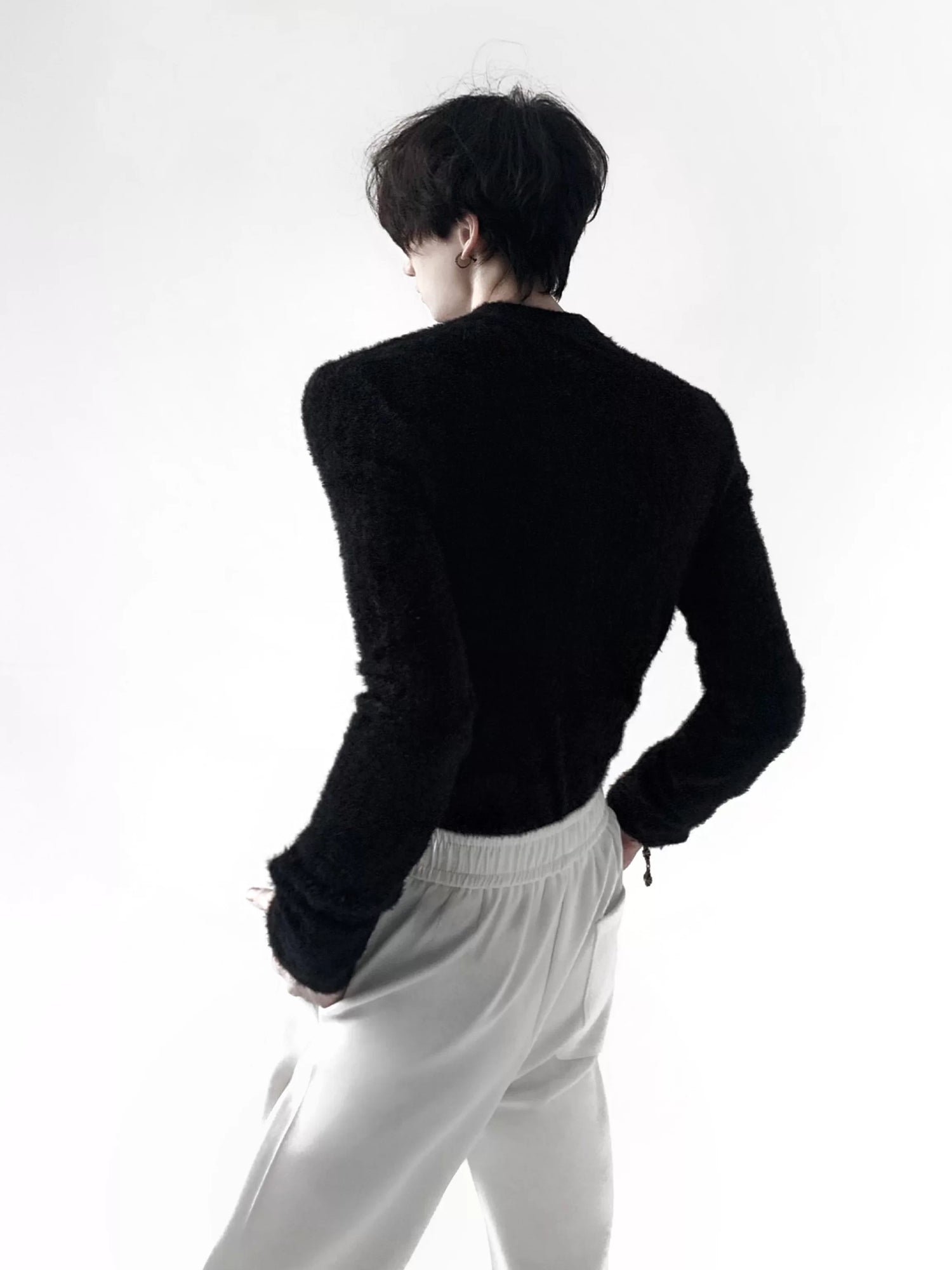 ソフトモヘアスリムフィットニットセーター 