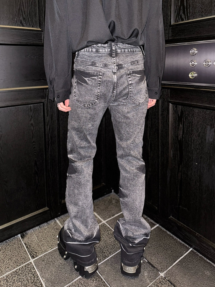 Distressed Flared Loose Jeans
