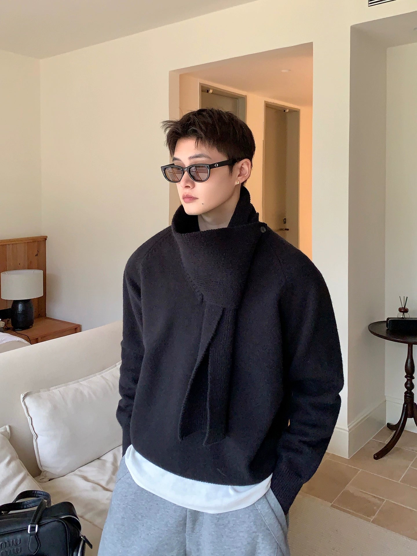 Abnehmbarer V-Ausschnitt Strickpullover Basisschicht 