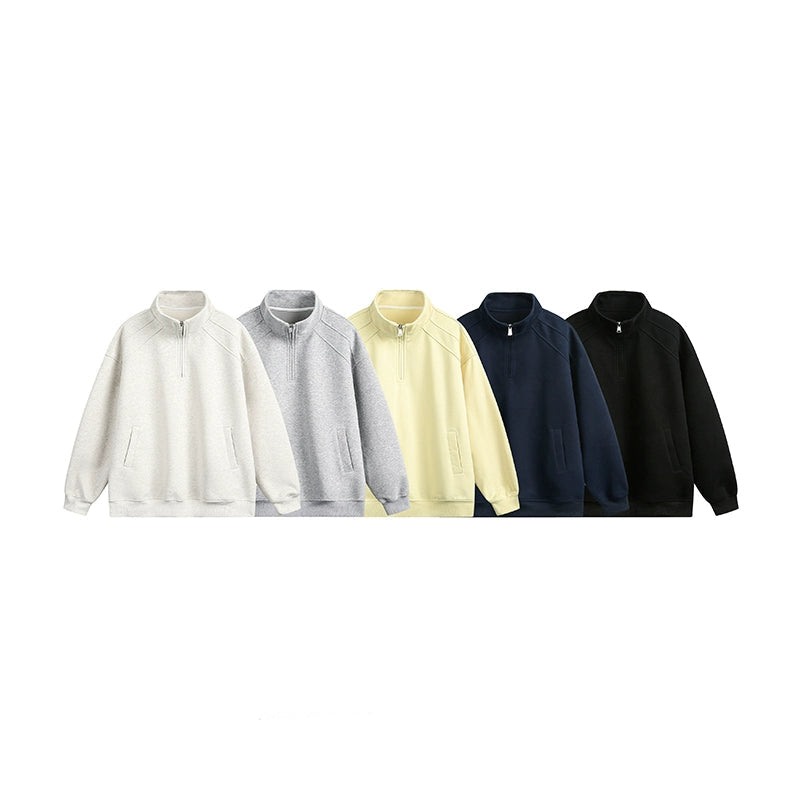 Half Zip Pullover Loose Sweatshirt