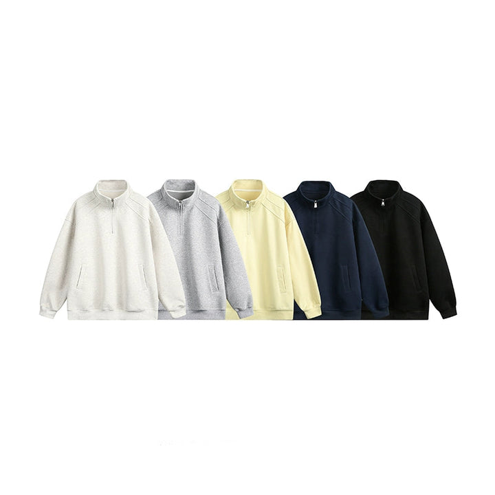 Half Zip Pullover Loose Sweatshirt