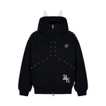 1627207:93586002,5941317192380,1627207:93586002,5941317192383,1627207:93586002,5941317192377,5941317192380,5941317192383,5941317192377, Studded Devil Ear Zip Hoodie