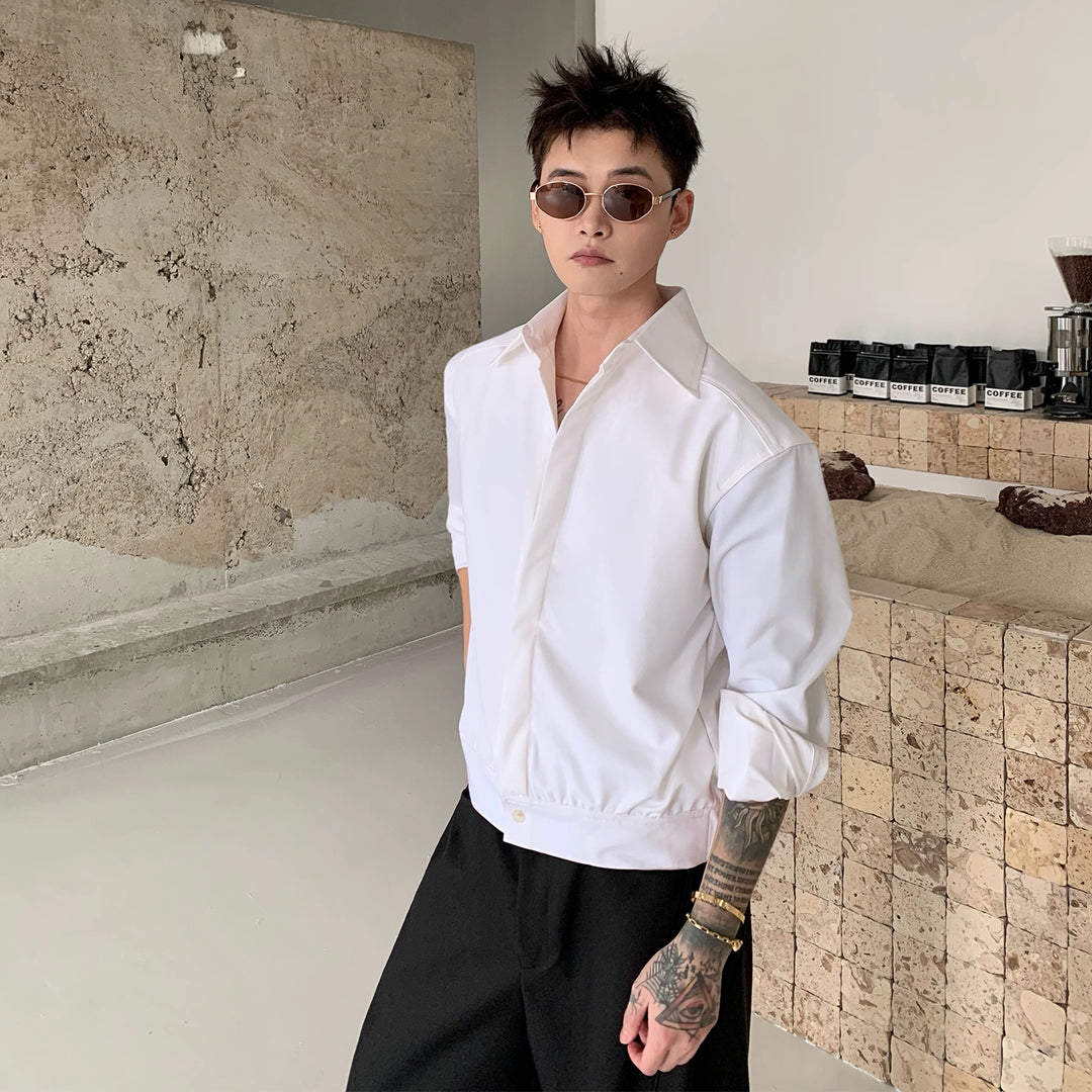 Short Sleeve Button-Up Shirt Jacket