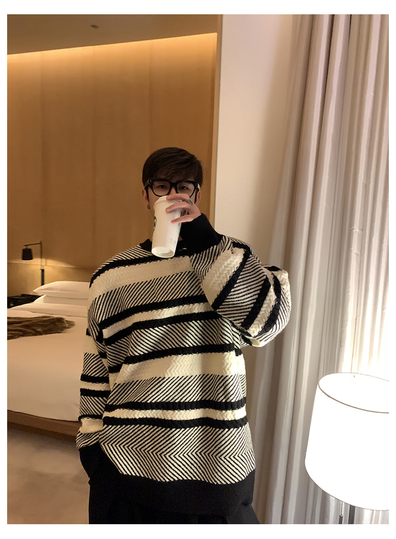 Lockerer gestreifter Pullover 